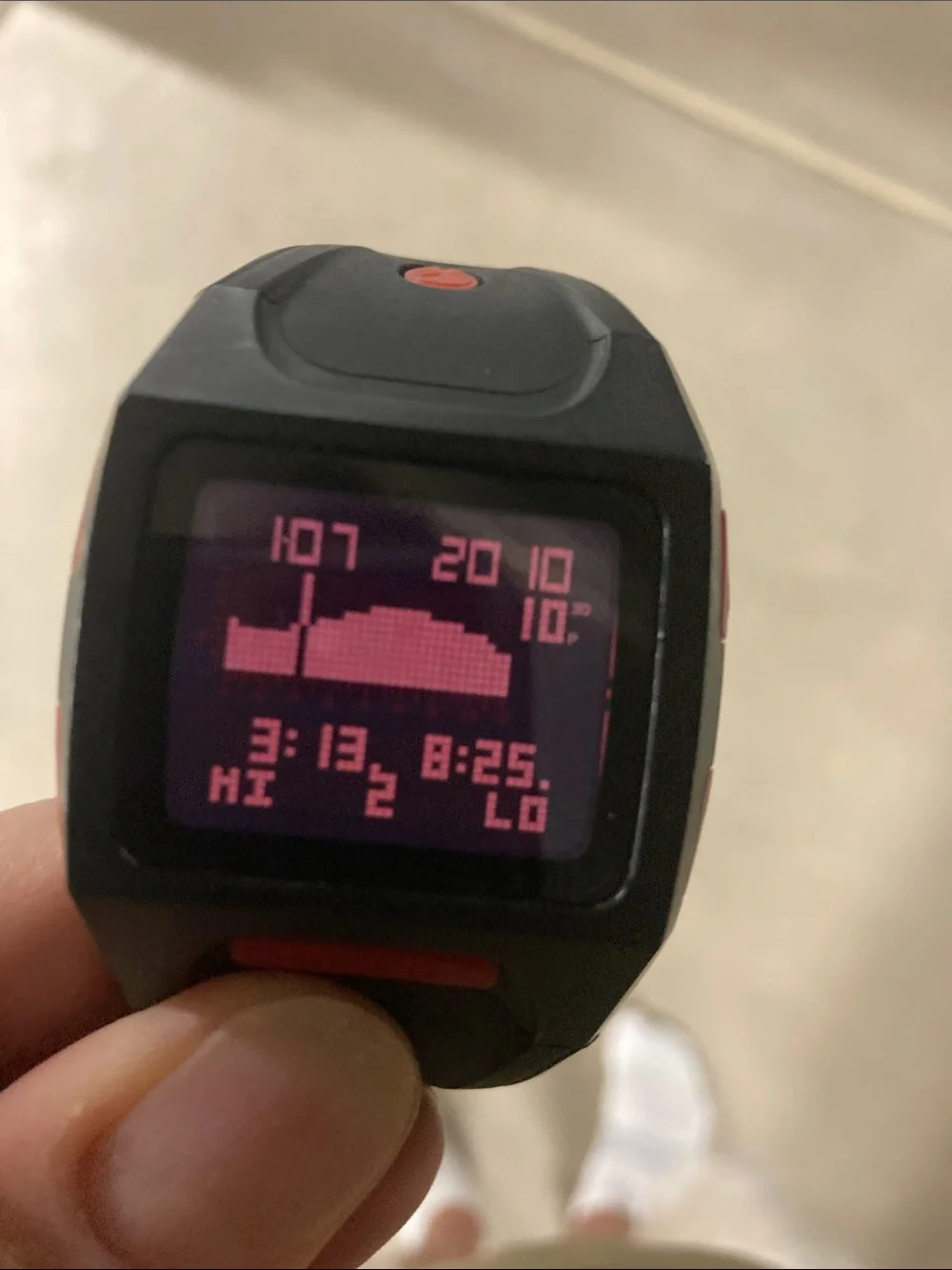 Nixon The Lodown, Black and Red Digital Surf Watch, new battery